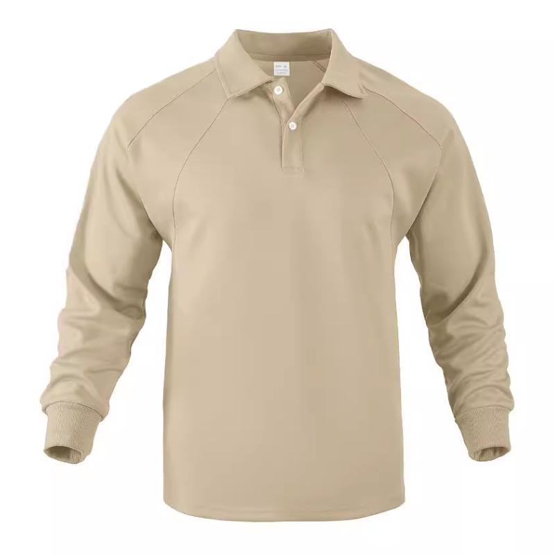 ModeGeist | Langärmliges Poloshirt Knopfverschluss Klassisch und Stilvoll
