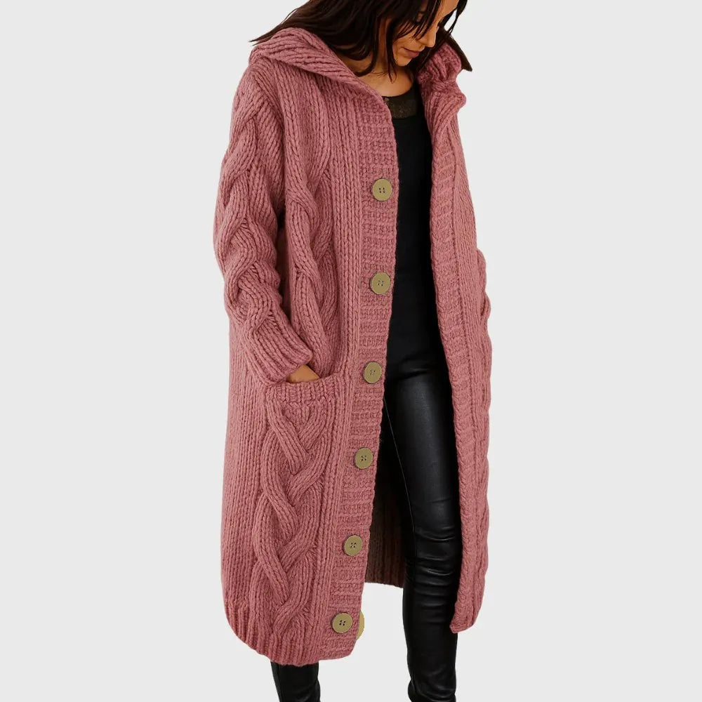 MODEGEIST Damen Mantel Warm Strukturiert Taschen Übergangsmantel