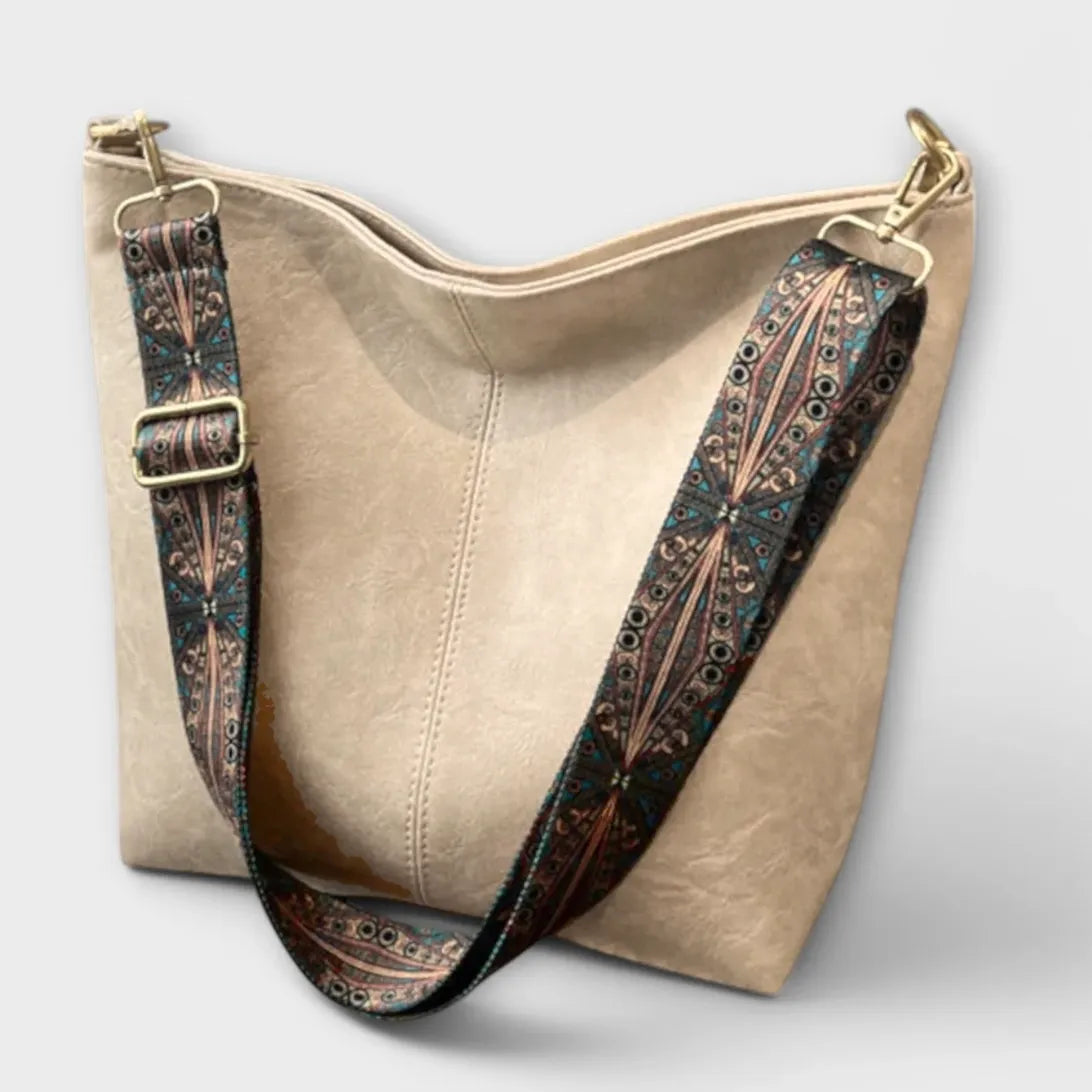 MODEGEIST Damen Schultertasche mit gemustertem Tragegurt vielseitig
