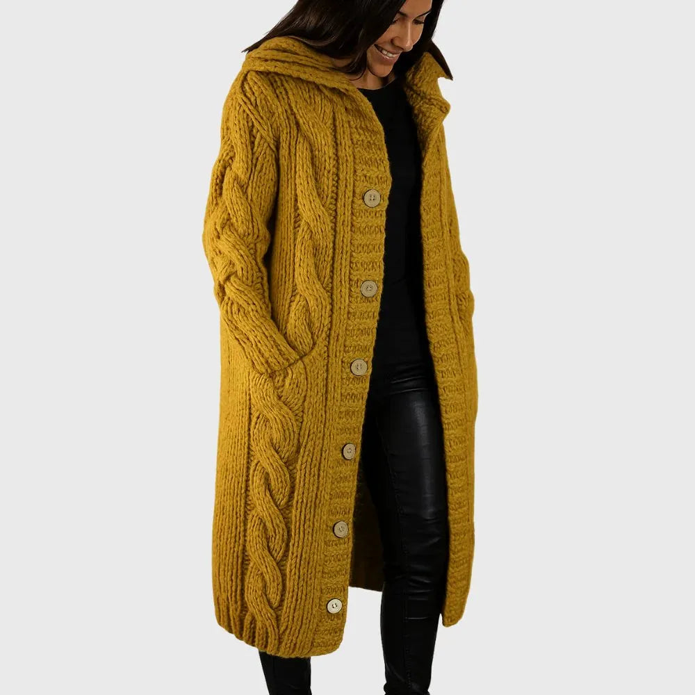 MODEGEIST Damen Mantel Warm Strukturiert Taschen Übergangsmantel