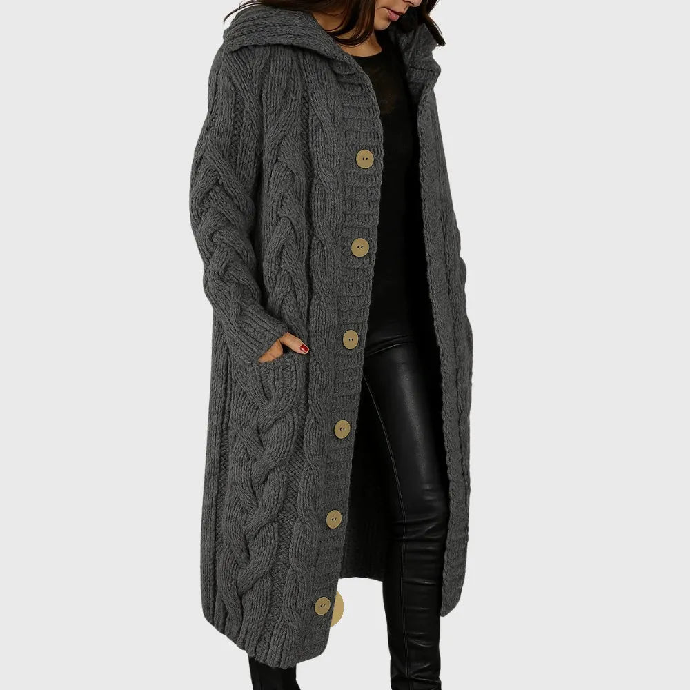 MODEGEIST Damen Mantel Warm Strukturiert Taschen Übergangsmantel