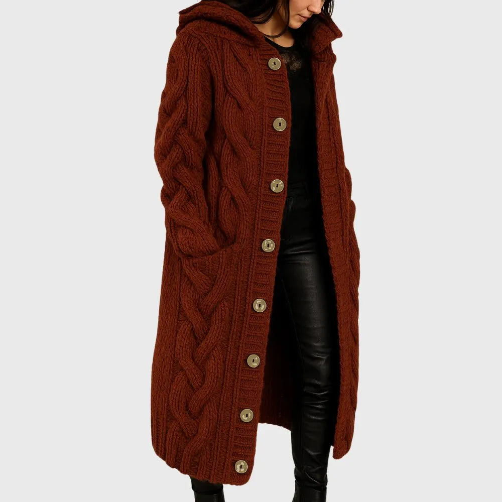 MODEGEIST Damen Mantel Warm Strukturiert Taschen Übergangsmantel