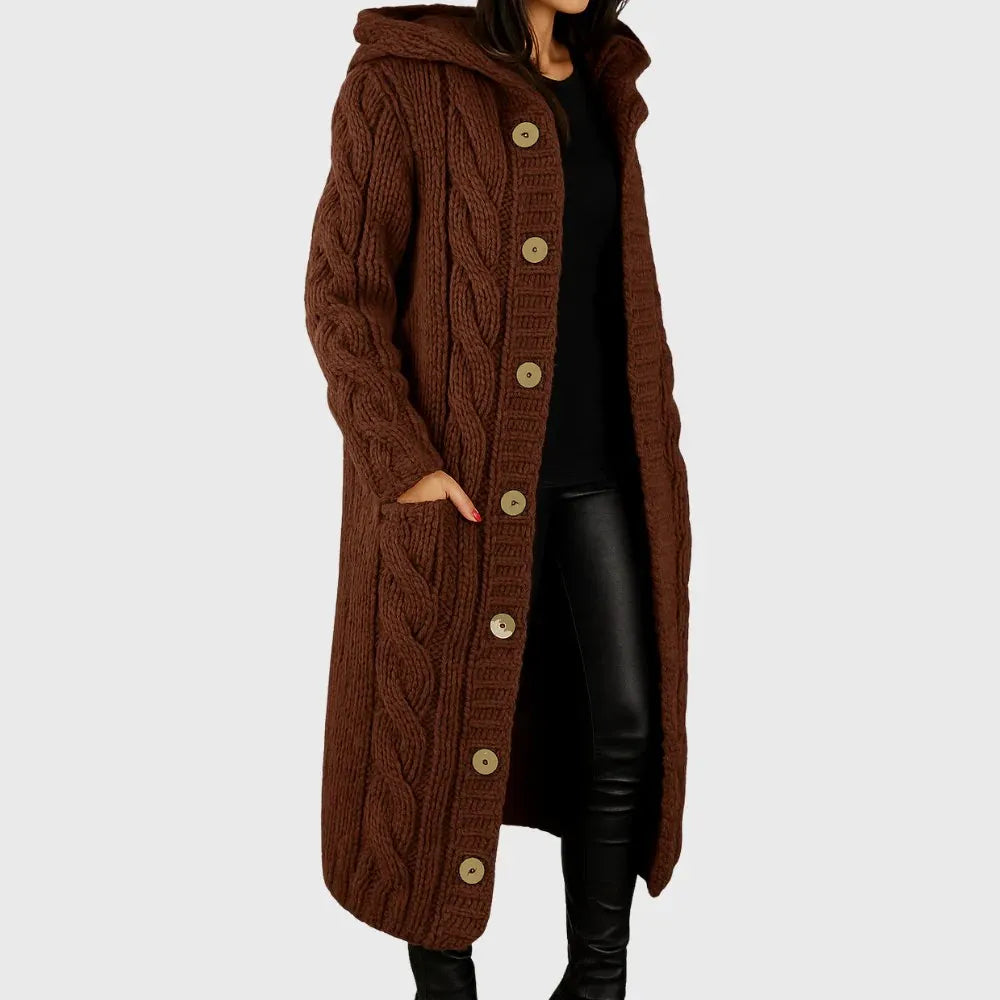 MODEGEIST Damen Mantel Warm Strukturiert Taschen Übergangsmantel
