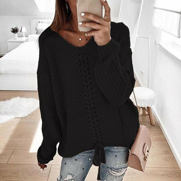 ModeGeist | Lässiger Pullover mit Geripptem Bund