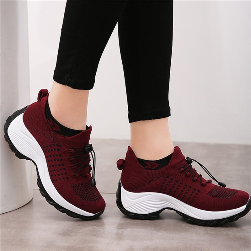 MODEGEIST Damen Komfort-Sneaker Stützende Sohle Atmungsaktiv