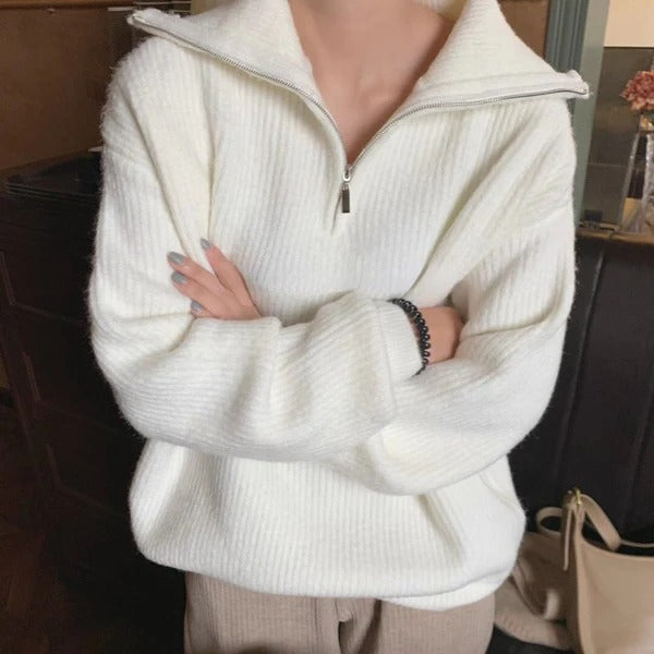 Mirabella Damen-Pullover, lässiger Halbzip
