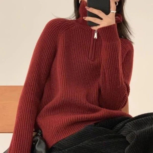 Mirabella Damen-Pullover, lässiger Halbzip