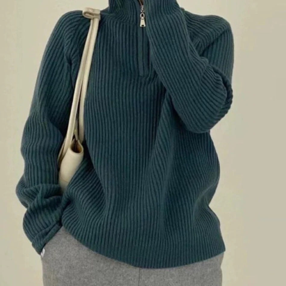 Mirabella Damen-Pullover, lässiger Halbzip