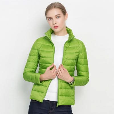 ModeGeist | Leuchtend Grüner Puffer für Herbst und Winter für Frauen