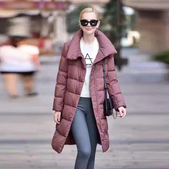 ModeGeist | Schick & Warm" langer gepolsterter Mantel mit großem Kragen