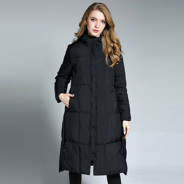 ModeGeist | Lange Pufferjacke mit Kapuze Isolierter Komfort Stilvoll und Praktisch