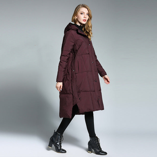 ModeGeist | Lange Pufferjacke mit Kapuze Isolierter Komfort Stilvoll und Praktisch