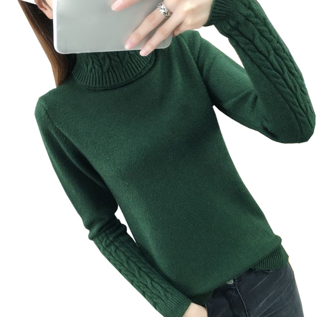 Rollkragenpullover für Damen aus Baumwolle