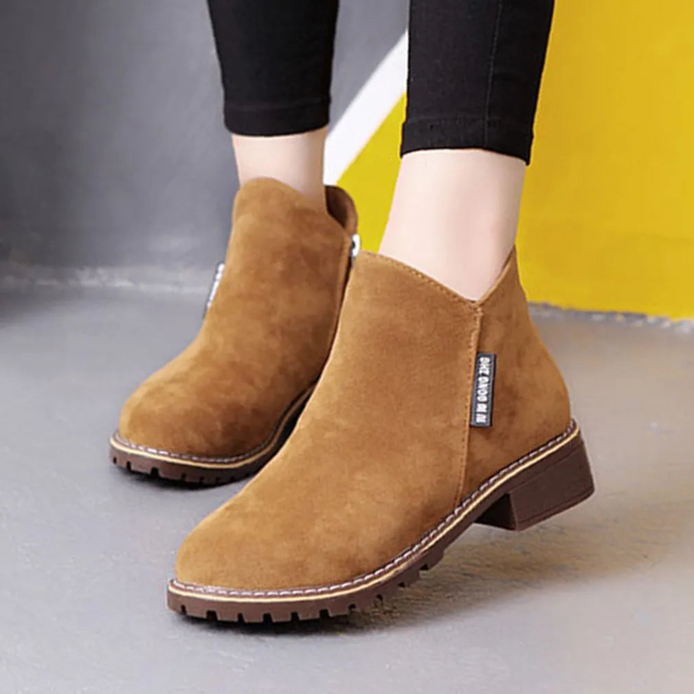 LIYA Damen-Stiefel mit seitlichem Zipper