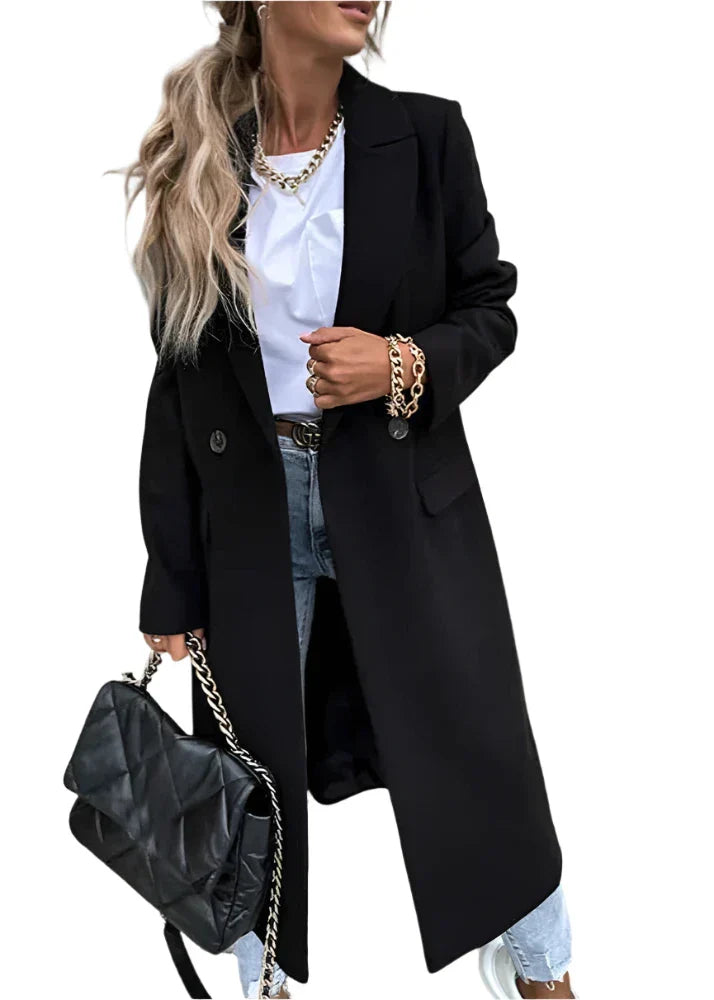 ModeGeist | Winterjacke für Damen - langer Mantel mit klassischem Stil