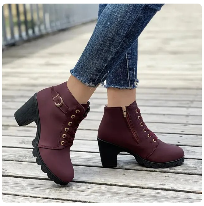 ModeGeist | Damen Stiefeletten mit Reißverschluss
