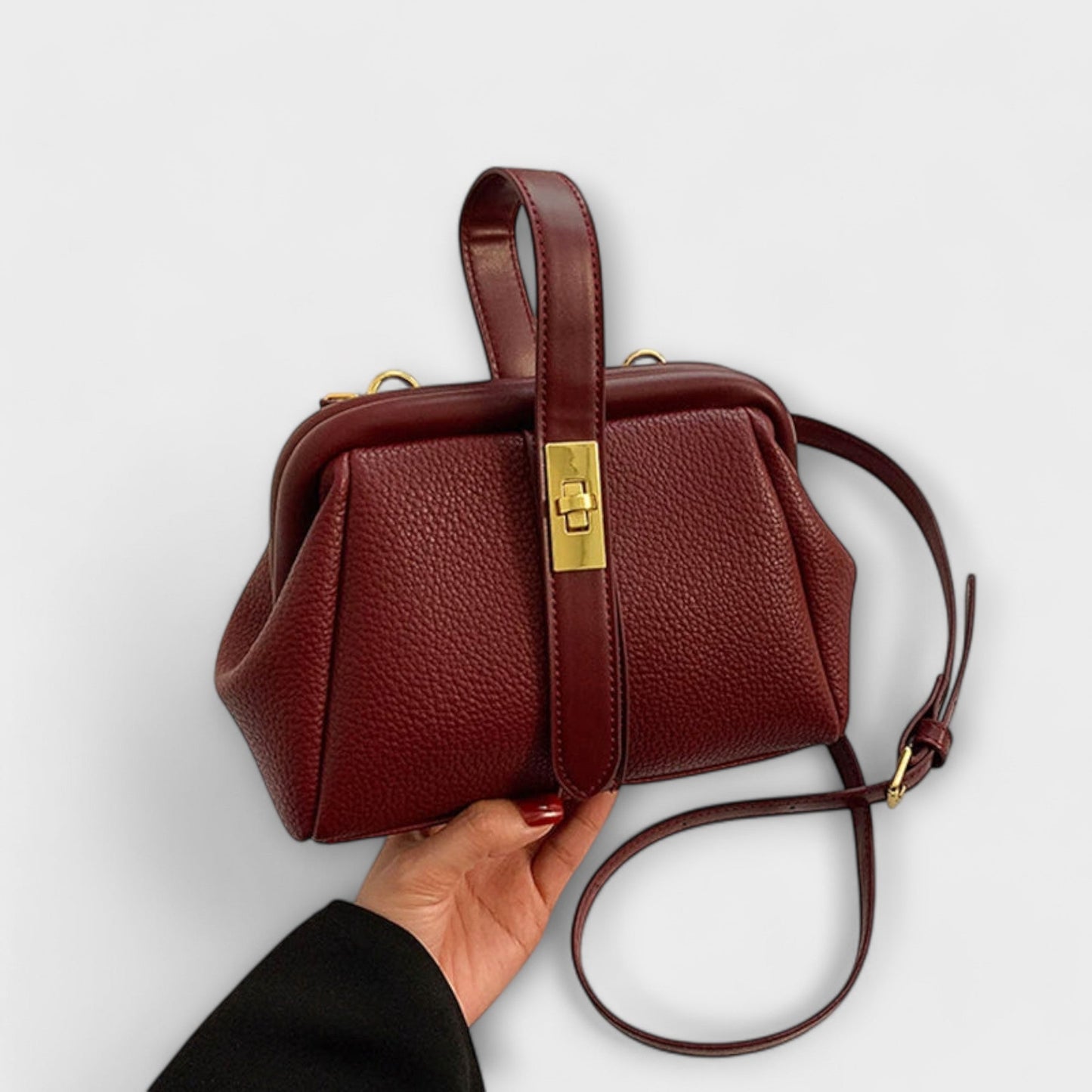 MODEGEIST Damen Mini Handtasche Kompakt Design Goldenes Schloss Vielseitig