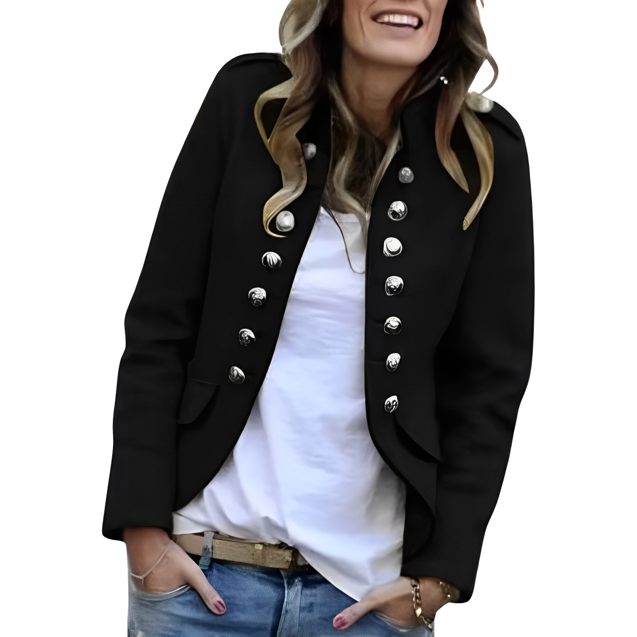 Martha Blazer mit Stehkragen und Knopfverschluss