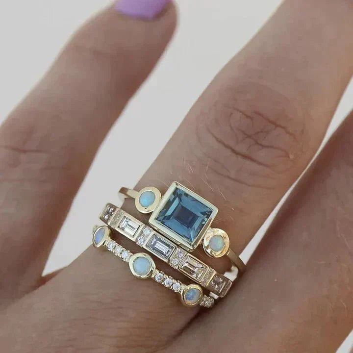 MODEGEIST Damen Vintage-Ring Kristall Elegantes Design