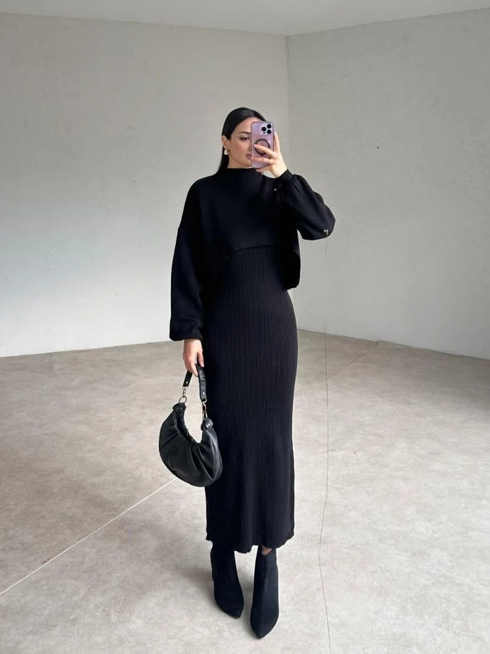 LISA: Kleid und Pullover (langärmelig) im Set