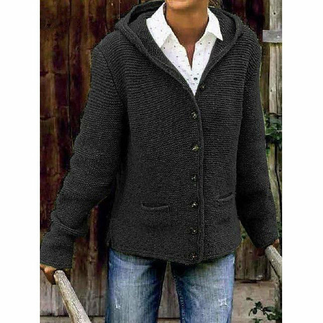 ModeGeist | Langer Kapuzenstrickmantel