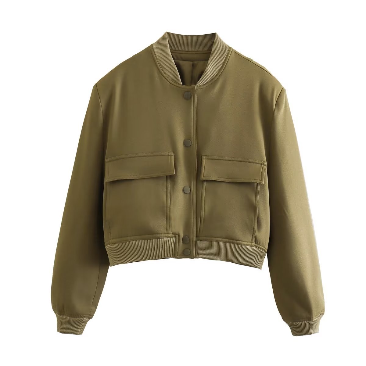 ModeGeist | Klassische Bomberjacke Wollmischung Zeitloses Design
