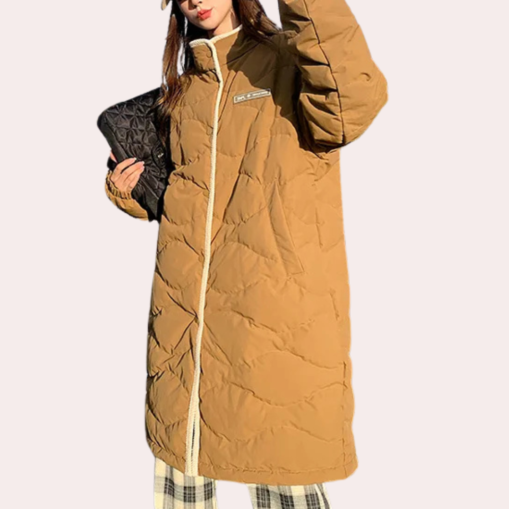 ModeGeist | Klassischer Mittel langer Wintermantel für Damen
