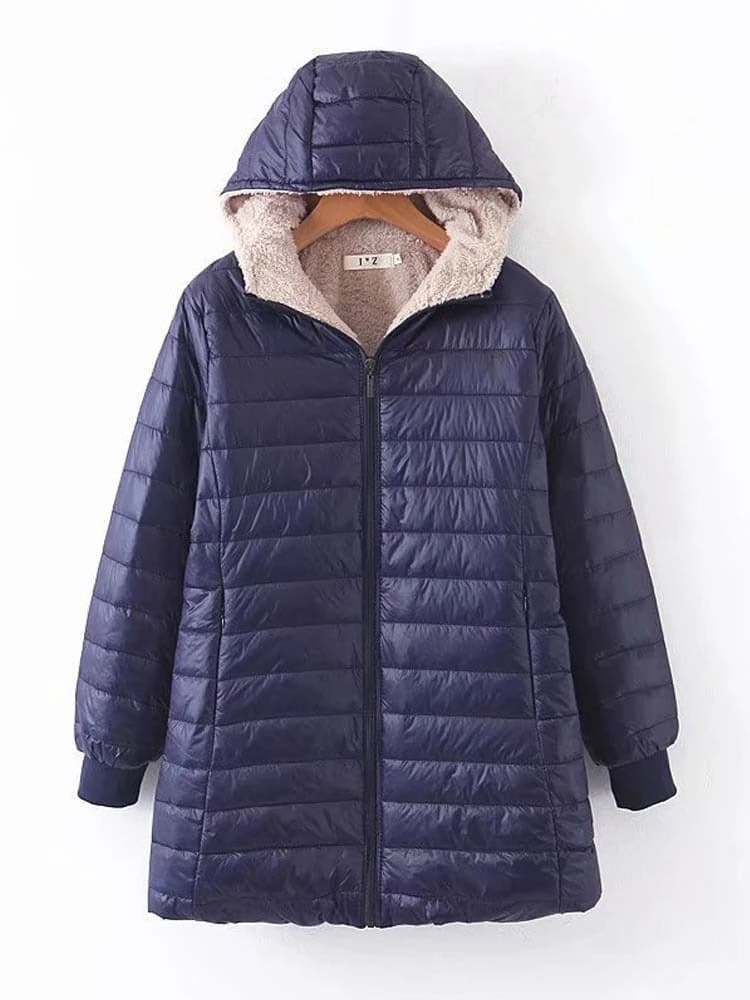 ModeGeist | Gepolsterte Jacke - Leicht und Isoliert - Mittlere Oberschenkellänge - Hoher Kragen - Reißverschlussverschluss