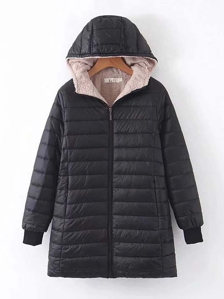 ModeGeist | Gepolsterte Jacke - Leicht und Isoliert - Mittlere Oberschenkellänge - Hoher Kragen - Reißverschlussverschluss
