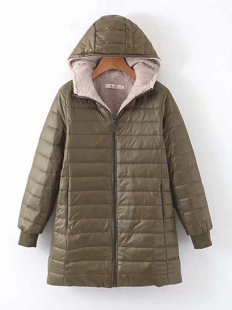 ModeGeist | Gepolsterte Jacke - Leicht und Isoliert - Mittlere Oberschenkellänge - Hoher Kragen - Reißverschlussverschluss