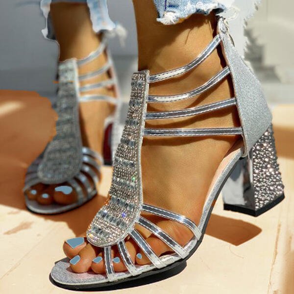 MODEGEIST Damen Sandalen Verstellbar Weiche Sohle Glitzer