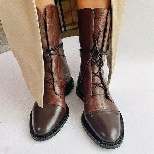 MODEGEIST Damen Absatz-Stiefeletten robuste Sohle elegantes Design