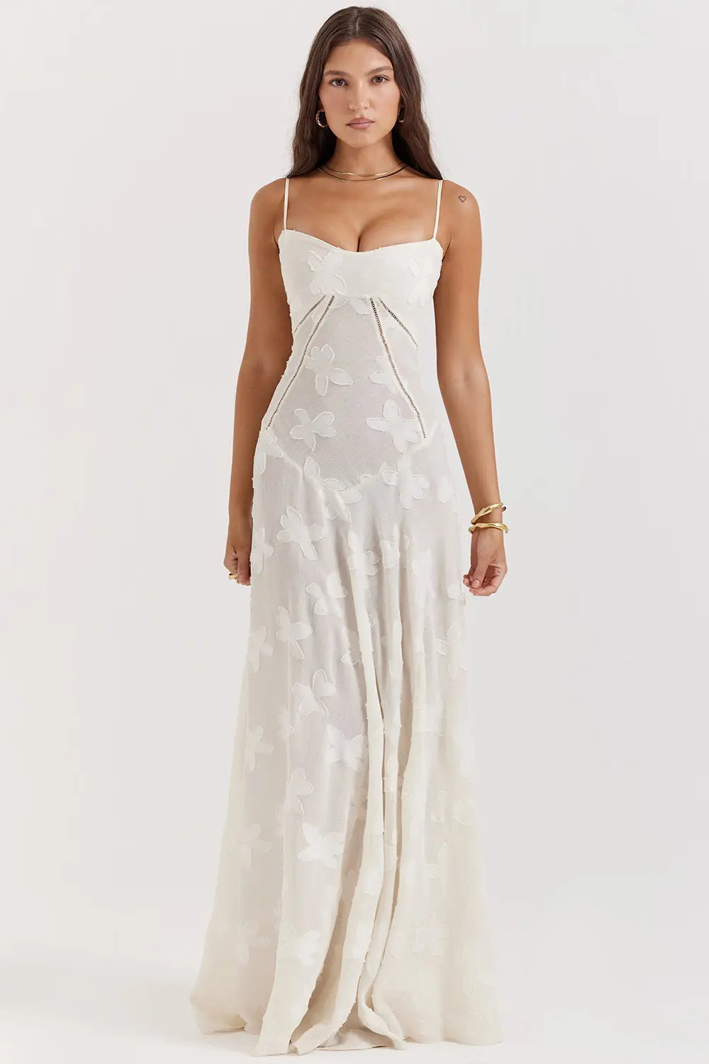 MODEGEIST Damen Langes Sommerkleid Rückenfrei Verstellbare Träger