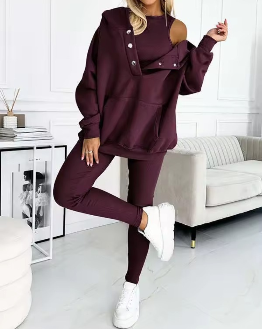 SILKE: Sweatshirt, Leggings und Oberteil-Set