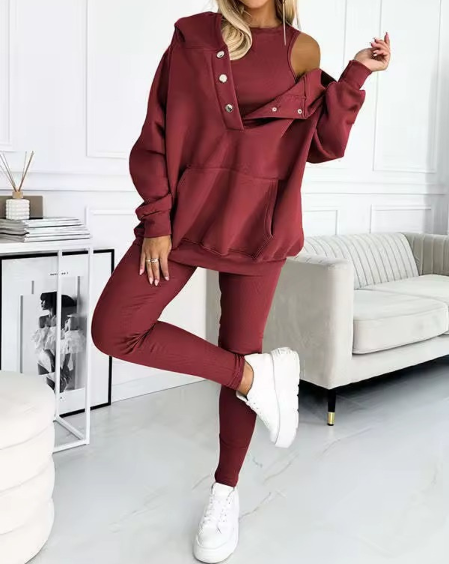 SILKE: Sweatshirt, Leggings und Oberteil-Set