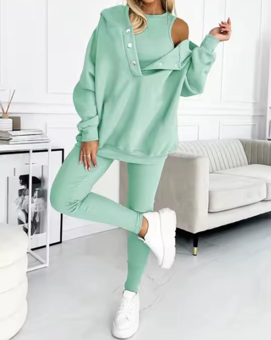SILKE: Sweatshirt, Leggings und Oberteil-Set