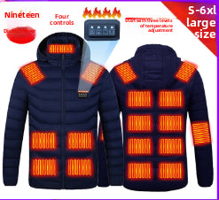 Gefütterte Herrenjacke mit Stehkragen und Kapuze – Baumwoll-Winterjacke mit Wattierung – Warme, leichte Übergangsjacke für kaltes Wetter – Atmungsaktive Outdoorjacke
