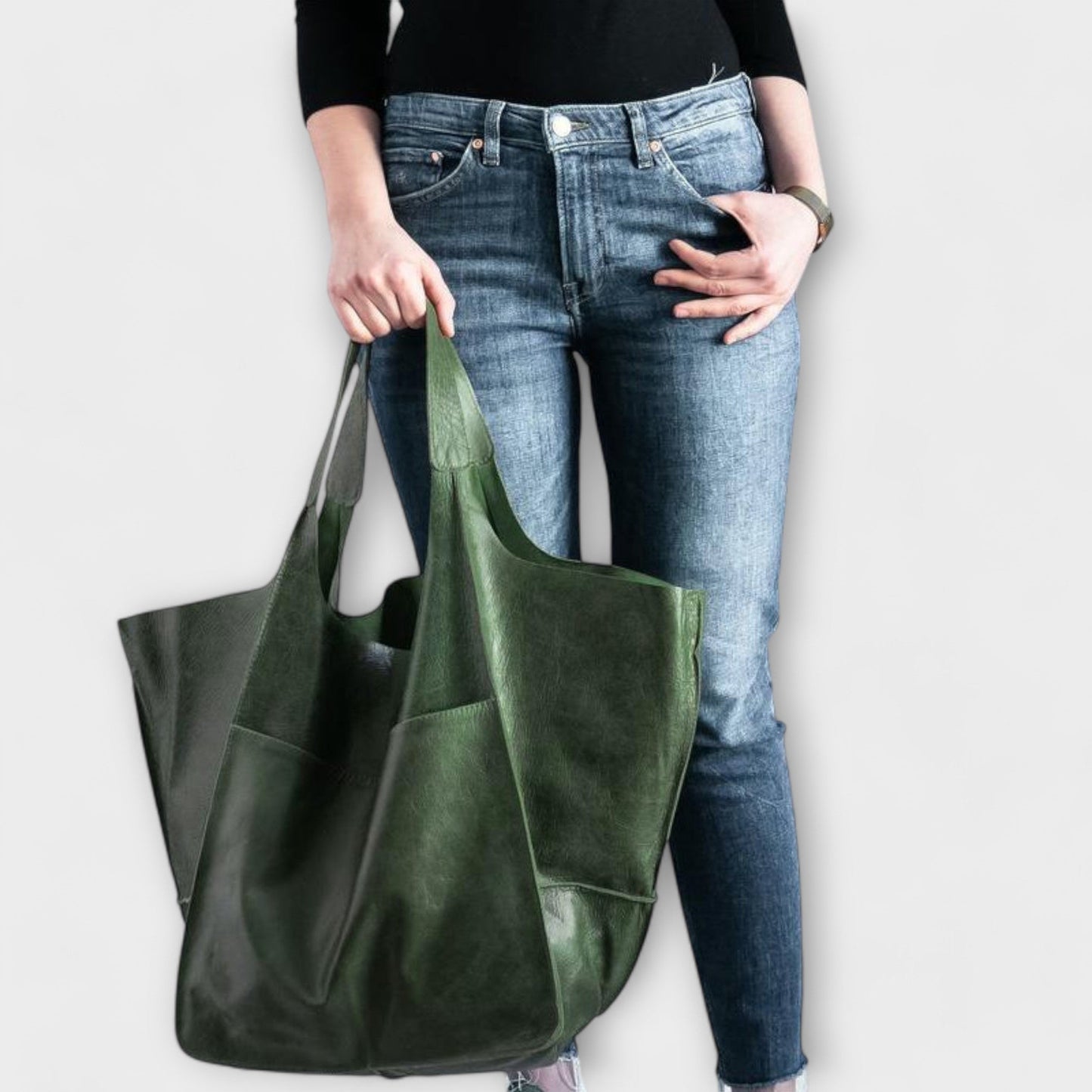 MODEGEIST Damen Alltagstasche Geräumig Vielseitig Schwarz Handtasche