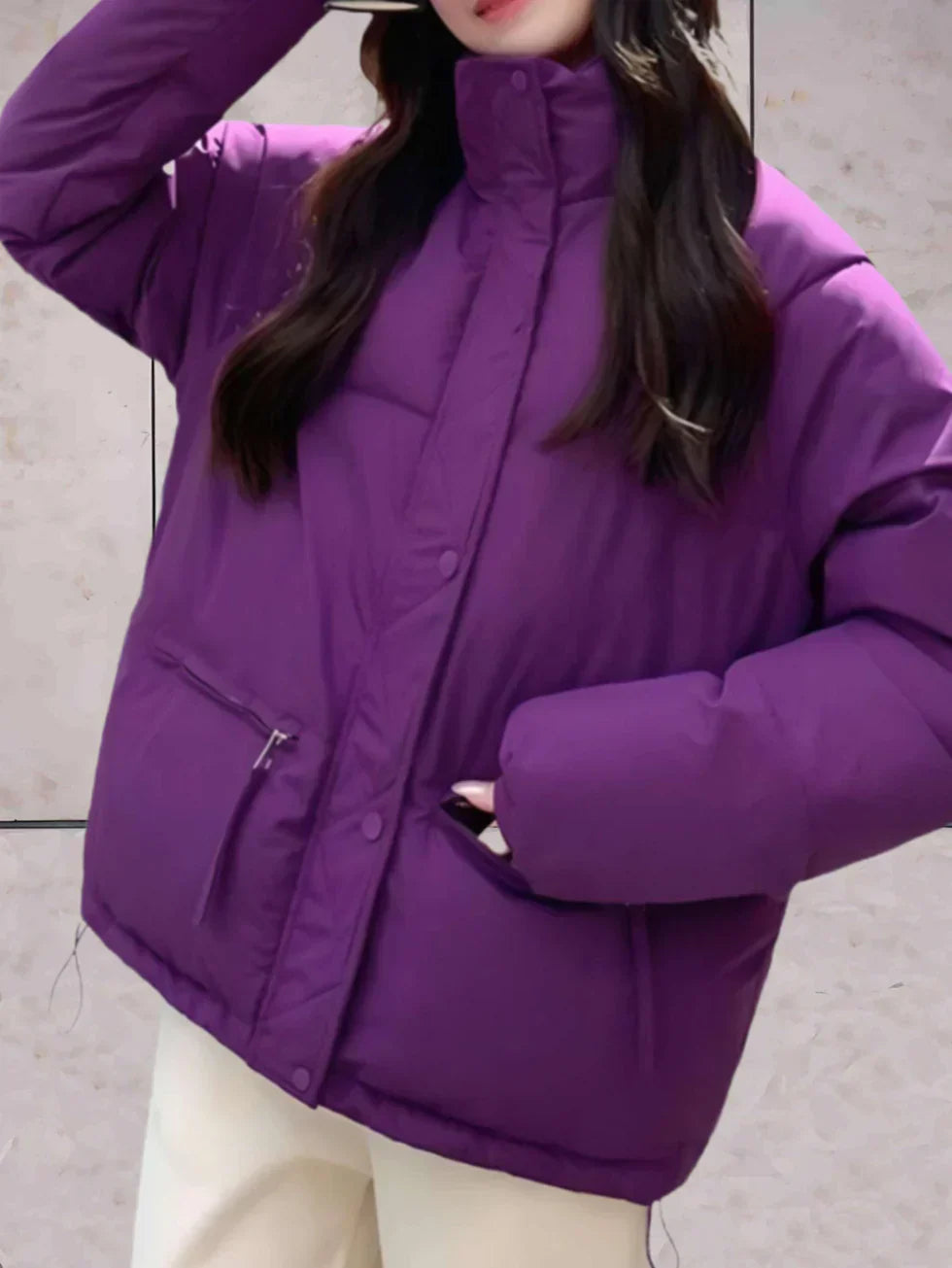 ModeGeist | Parkajacke mit Stehkragen und Doppelverschluss