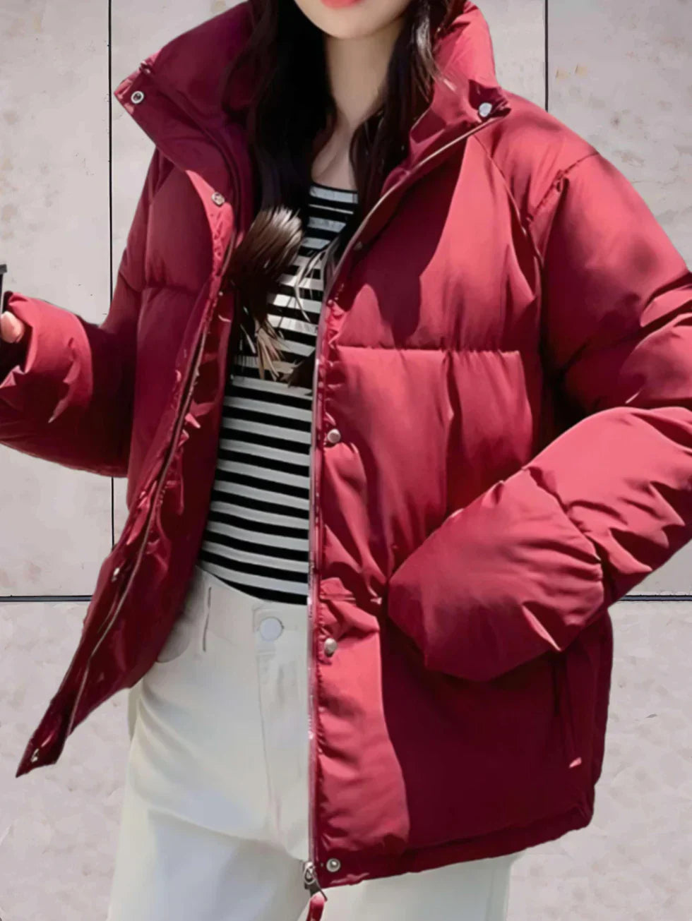ModeGeist | Parkajacke mit Stehkragen und Doppelverschluss