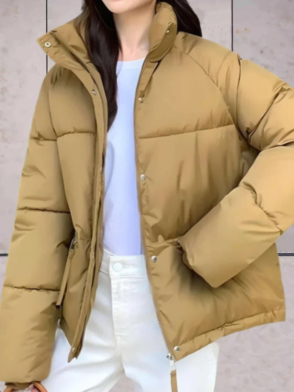 ModeGeist | Parkajacke mit Stehkragen und Doppelverschluss
