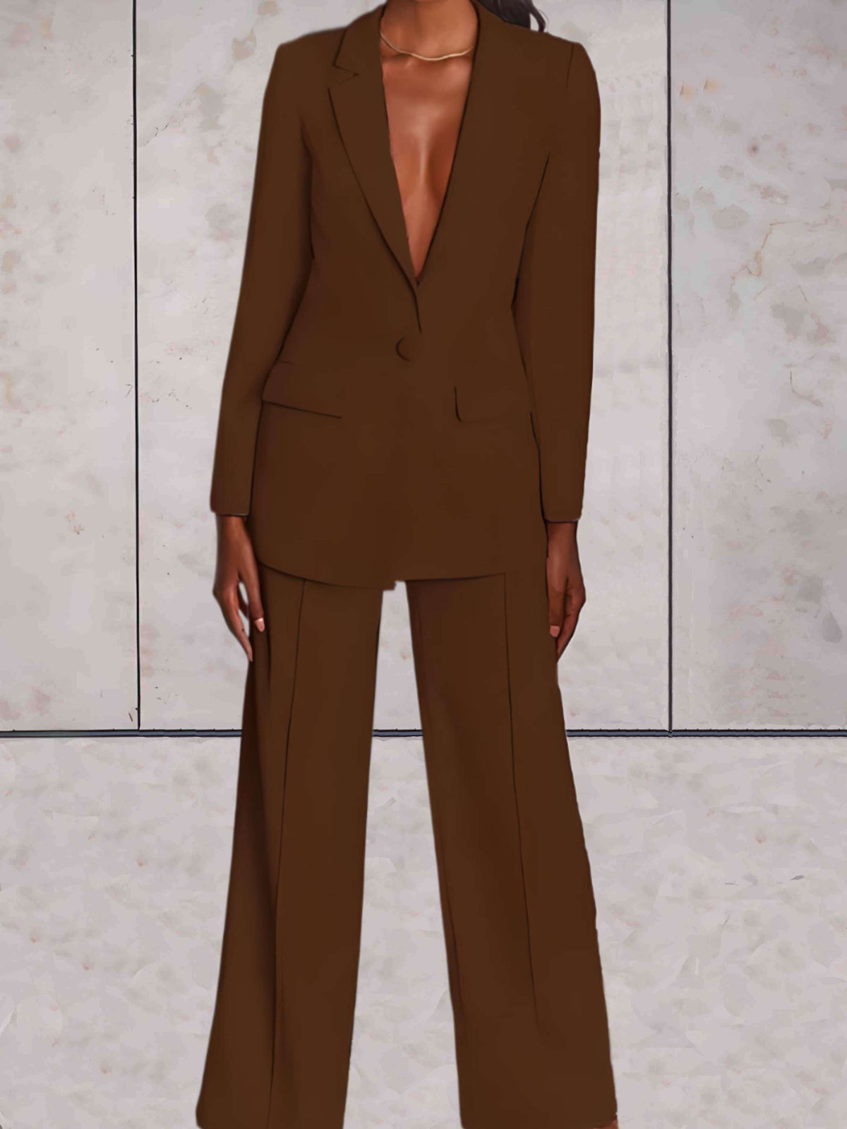 Damen-Business-Anzug: Sakko und weite Hose (2-teilig)