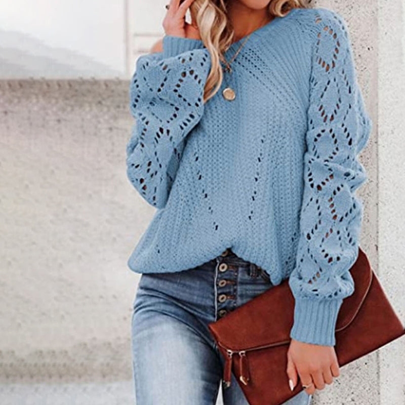 ModeGeist | Weiche Strickjacke mit Lochmuster Acryl Komfortabel und Elegant