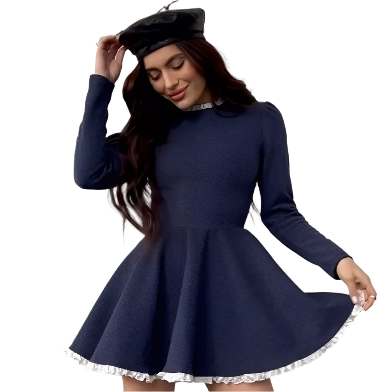 ModeGeist | Weibliche Spitzen A-Linien Mini Kleid