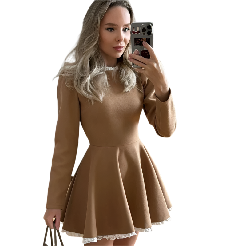 ModeGeist | Weibliche Spitzen A-Linien Mini Kleid