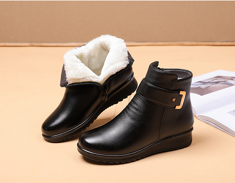 ModeGeist | Winter Rutschfeste Pu-Leder Warme Stiefel