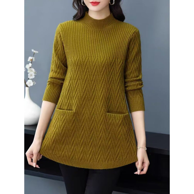 ModeGeist | Halber Rollkragenpullover für Damen in mittlerer Länge