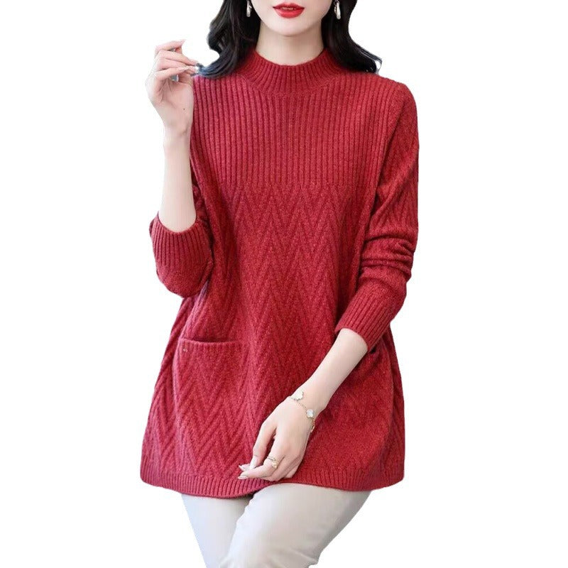 ModeGeist | Halber Rollkragenpullover für Damen in mittlerer Länge