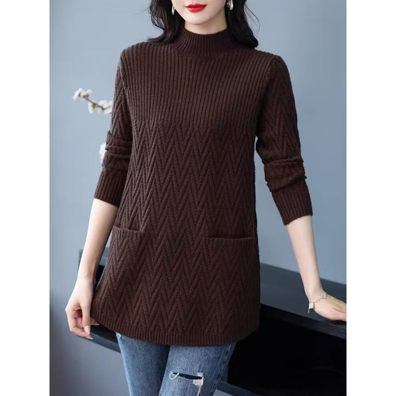 ModeGeist | Halber Rollkragenpullover für Damen in mittlerer Länge