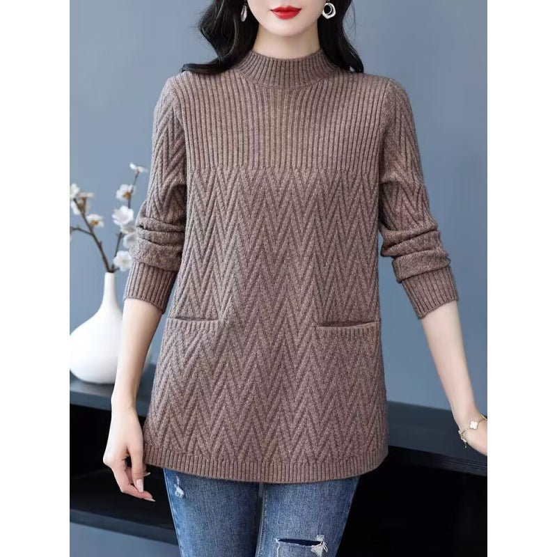 ModeGeist | Halber Rollkragenpullover für Damen in mittlerer Länge